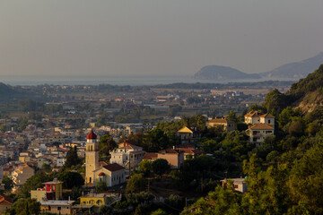 Zakinthos Port as seen from above on a hilltop.