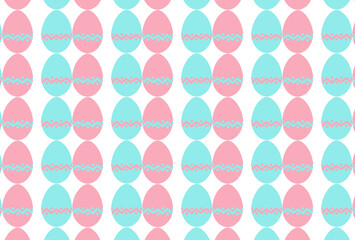 イースターエッグ模様のシームレスパターン背景壁紙　パステルカラーのギザギザ模様の卵柄パターン