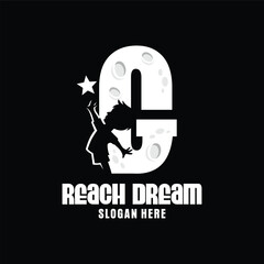 Letter G Reach Dream Logo Design Template Inspiration, Vector Illustration.