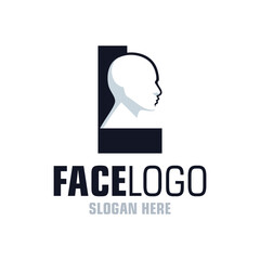 Letter L Face Logo Design Template Inspiration, Vector Illustration.