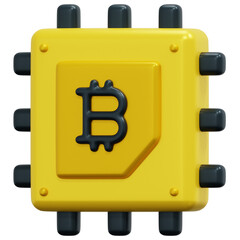 cpu 3d render icon illustration