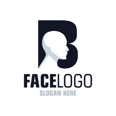 Letter B Face Logo Design Template Inspiration, Vector Illustration.