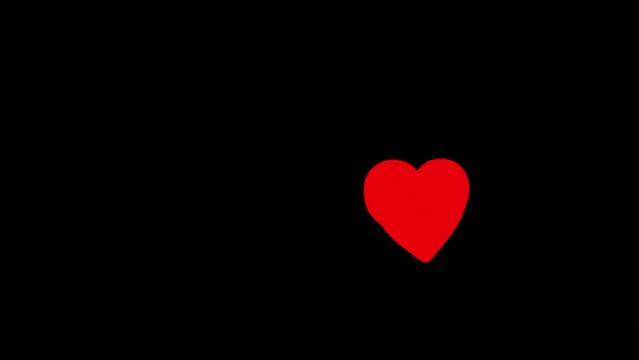 valentine heart, love loop Animation video transparent background with alpha channel.valentine heart, love loop Animation video transparent background with alpha channel.
