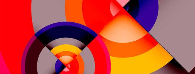 Obraz premium Circle trendy minimal geometric abstract background. Vector Illustration For Wallpaper, Banner, Background, Card, Book Illustration, landing page