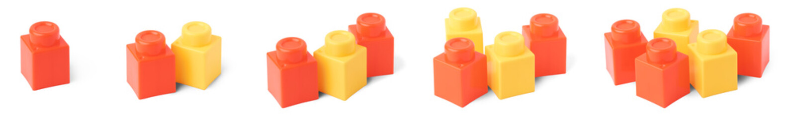 toy blocks for children counting number one to five, aka building blocks, interlocking plastic...