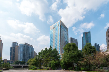 Fototapeta premium Modern architectural landscape in Shaoxing Financial Area