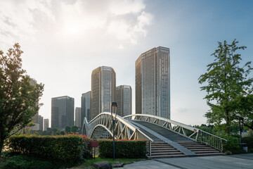 Modern architectural landscape in Shaoxing Financial Area
