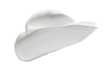 Samples of face cream on white background