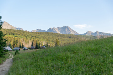 View of the mountains and mountain landscape. The concept of a beautiful mountain landscape, tourism.