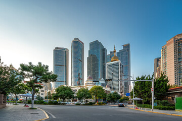 Fototapeta na wymiar Qingdao City Landscape Street View