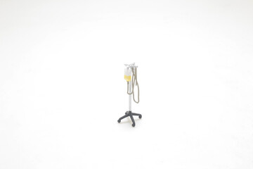 the scale of Medical IV Poles Stand Isolated.