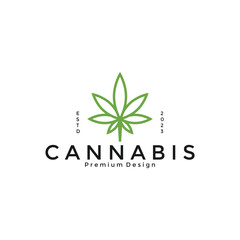 vintage cannabis logo design elegant and inspiration