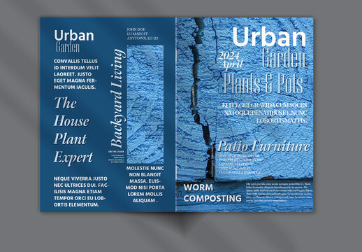 Brochure Cover Layout with Urban Garden Pictures Earth Natural Organic Color Theme