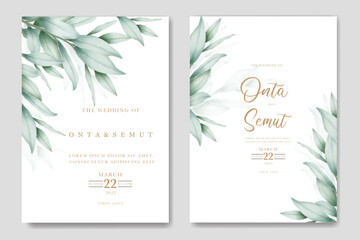 watercolor eucalyptus wedding invitation card