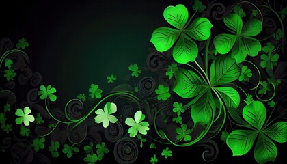 four-leaves clovers background 