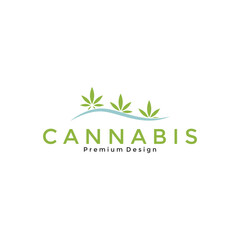 illustration vector cannabis river logo