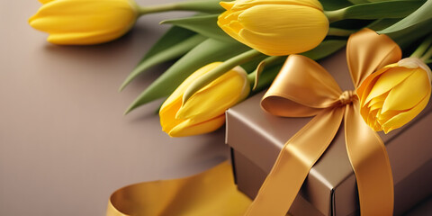 tulips and mother's day gifts, image created with AI technology