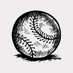 sketch of the baseball, isolated on white background