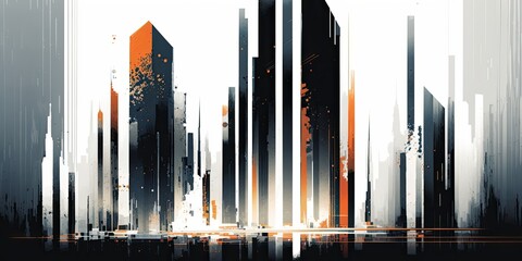 abstract city skyline , ai generated