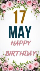 Happy birthday with date beautiful illustrated artwork modern calligraphy can be printed on shirts banners and on greeting cards for success business life.