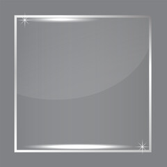 plastic plate on transparent background. Plastic, metal frame. Vector illustration.