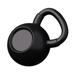 kettlebell sport and fitness equipment icon 3d render illustration isolated on transparent background