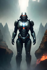 Fototapeta premium portrait Graphic Concept of Cybernetics robotic Technology. Generative AI