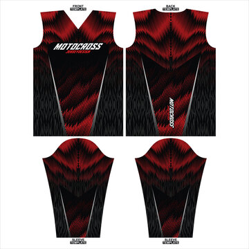 Print-ready sublimation motocross long sleeve jersey design