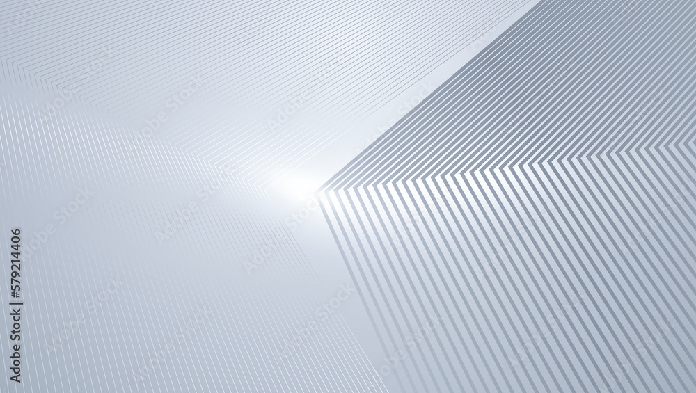 Poster abstract modern architecture background, 3d illustration, horizontal, the silver lines construct the