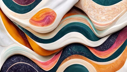 abstract marble abstract colorful harmony of color background, curved waves modern elegant conceptual smooth seamless pattern 