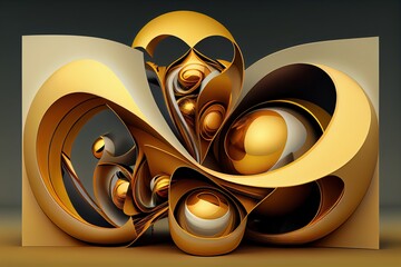Abstract art golden ratio concept, generative ai