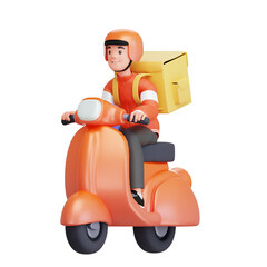 Delivery guy on the way 3D Icon