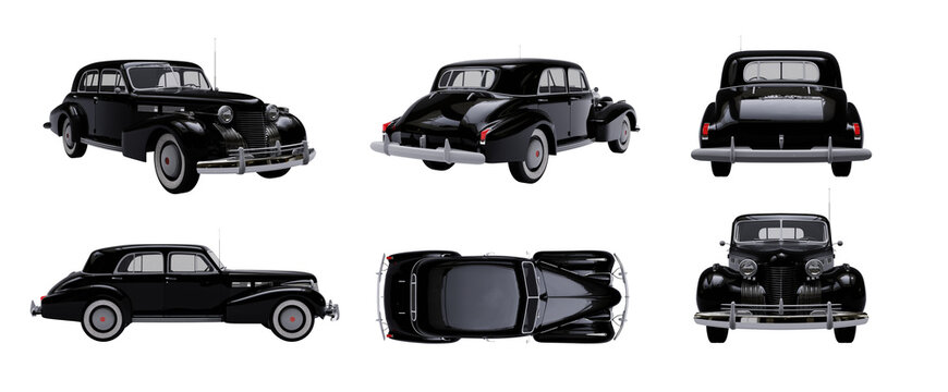 vintage old black mafia car