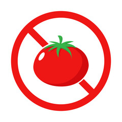 No Tomato Sign on White Background