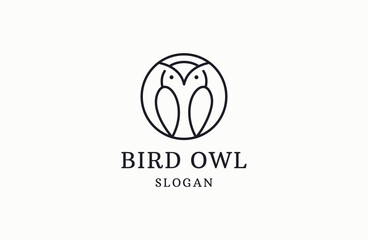 Owl Logo icon wing creative Modern Design line art icon .