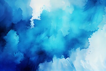 Blue Abstract Watercolor Background, Generative AI