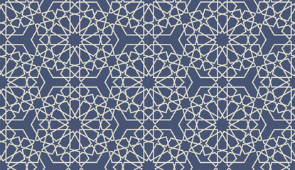 Arabic style of geometric tiles seamless pattern