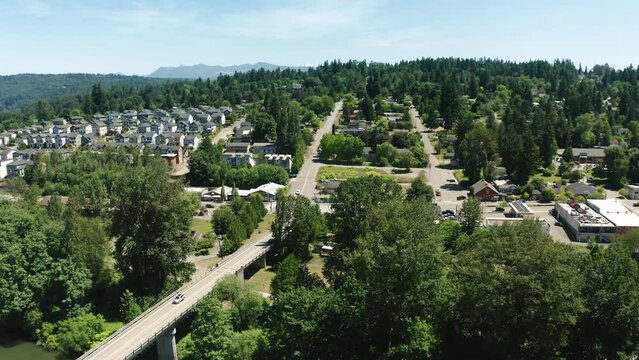 Drone view of Duvall in Washington