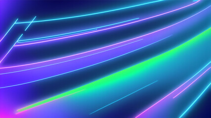 Obraz premium Arte Abstracto Neón con Curvas, IA Generativa