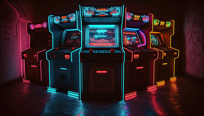 Neon Nostalgia: A Retro Arcade Experience - ai generative