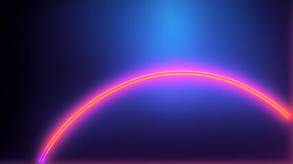 Obraz premium Arte Abstracto Neón con Curvas, IA Generativa