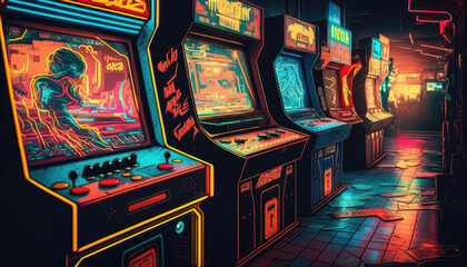 Neon Nostalgia: A Retro Arcade Experience - ai generative