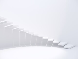 Obraz premium modern staircase in white space, 3d rendering