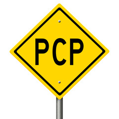 Diamond-shaped yellow highway sign with substance abuse warning