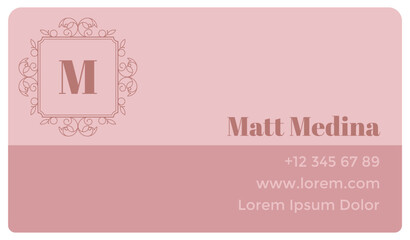 Business card with personal information template
