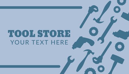 Tool store, business card with copy space vector
