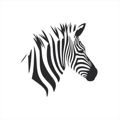 Fototapeta na wymiar black zebra logo design template, zebra animal silhouette illustration