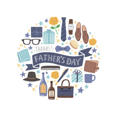 父の日のアイテムイラスト　セット