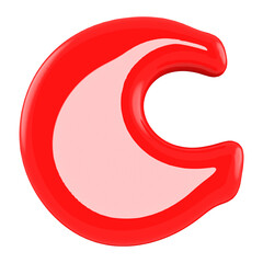 3d Font Red Letter C
