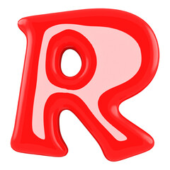 3d Font Red Letter R
